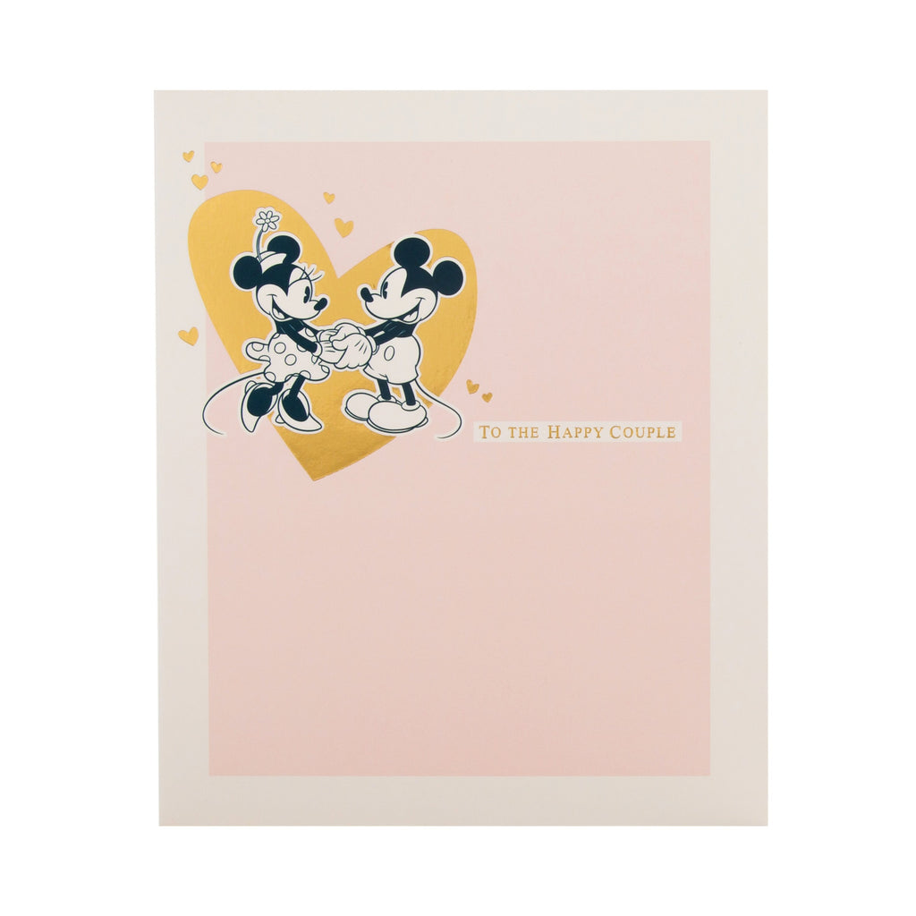 Wedding Congratulations Card - Cute Disney Mickey and Minnie Design
