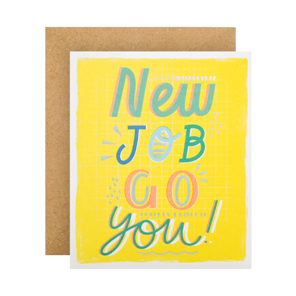 New Job Congratulations Card - Contemporary Text Design
