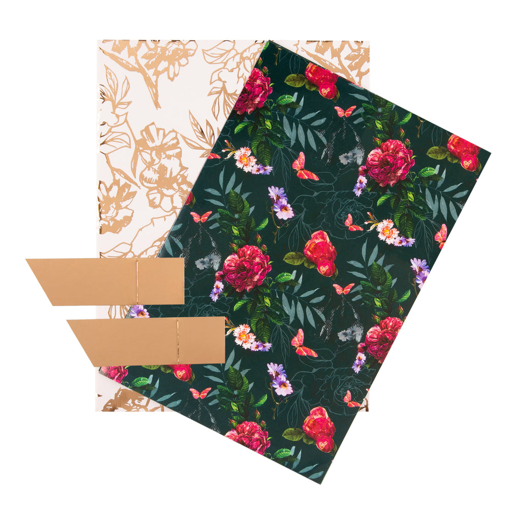 Multi-Occasion Wrapping Paper and Gift Tag Duo Pack - Florals and Foil