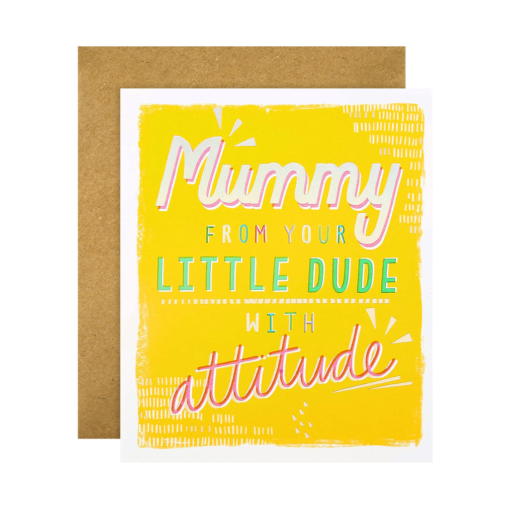 Recyclable Mother's Day Card for Mummy from Little Boy - Embossed Text Design