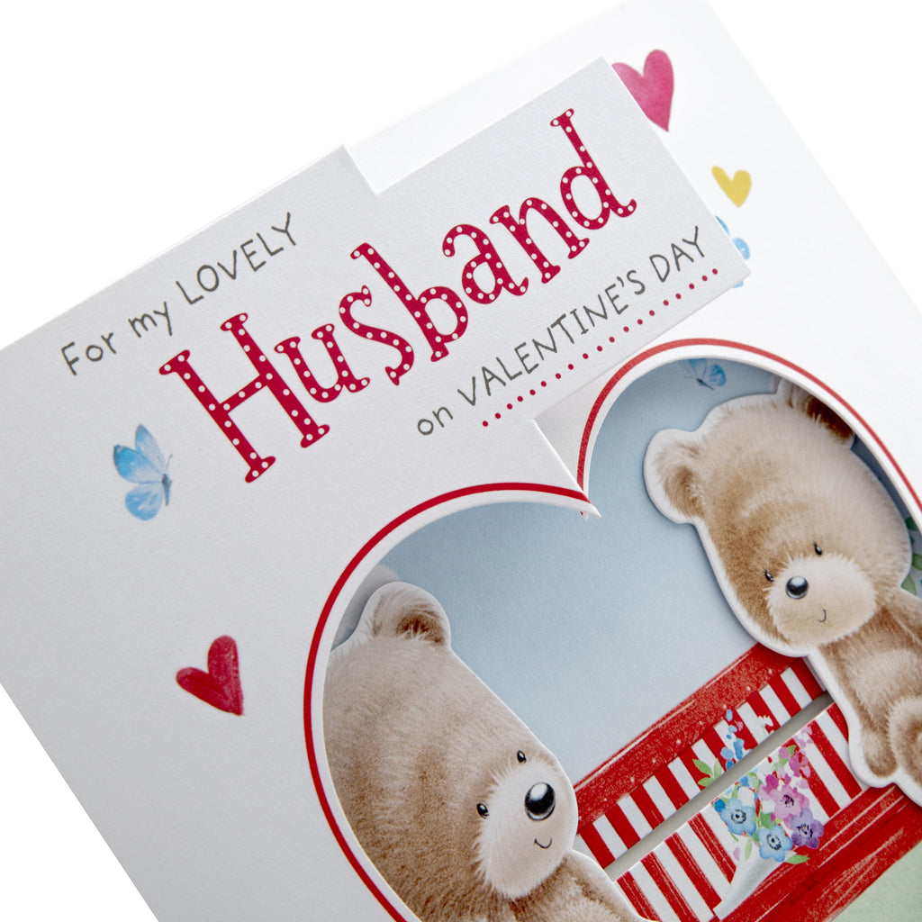 Valentine Card for Husband - Cute Die-cut Moving Design