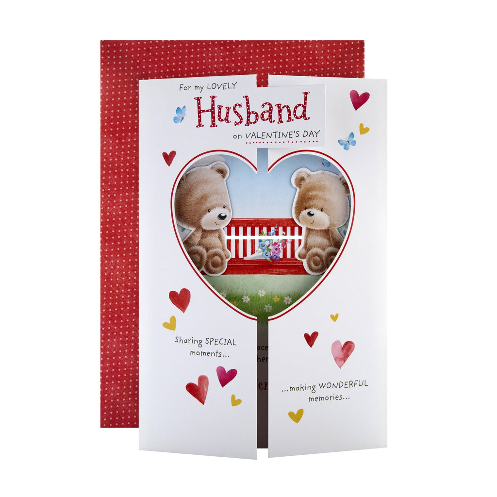 Valentine Card for Husband - Cute Die-cut Moving Design