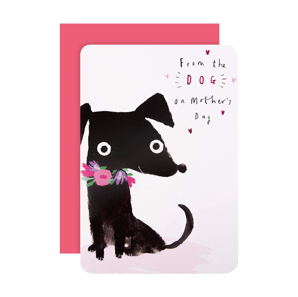 Recyclable Mother's Day Card from the Dog - Cute Embossed Design