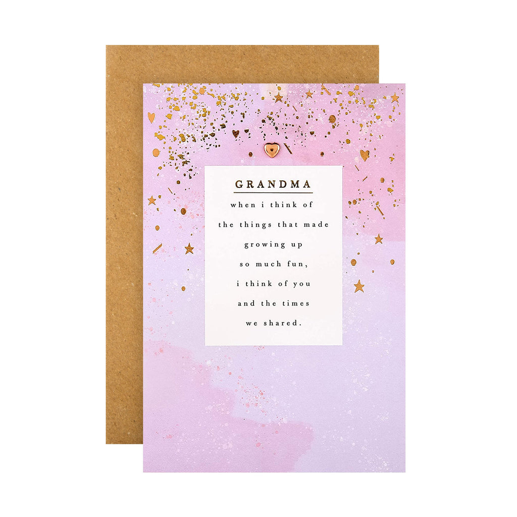 Mother's Day Card for Grandma - Contemporary Rose Gold Foil Design