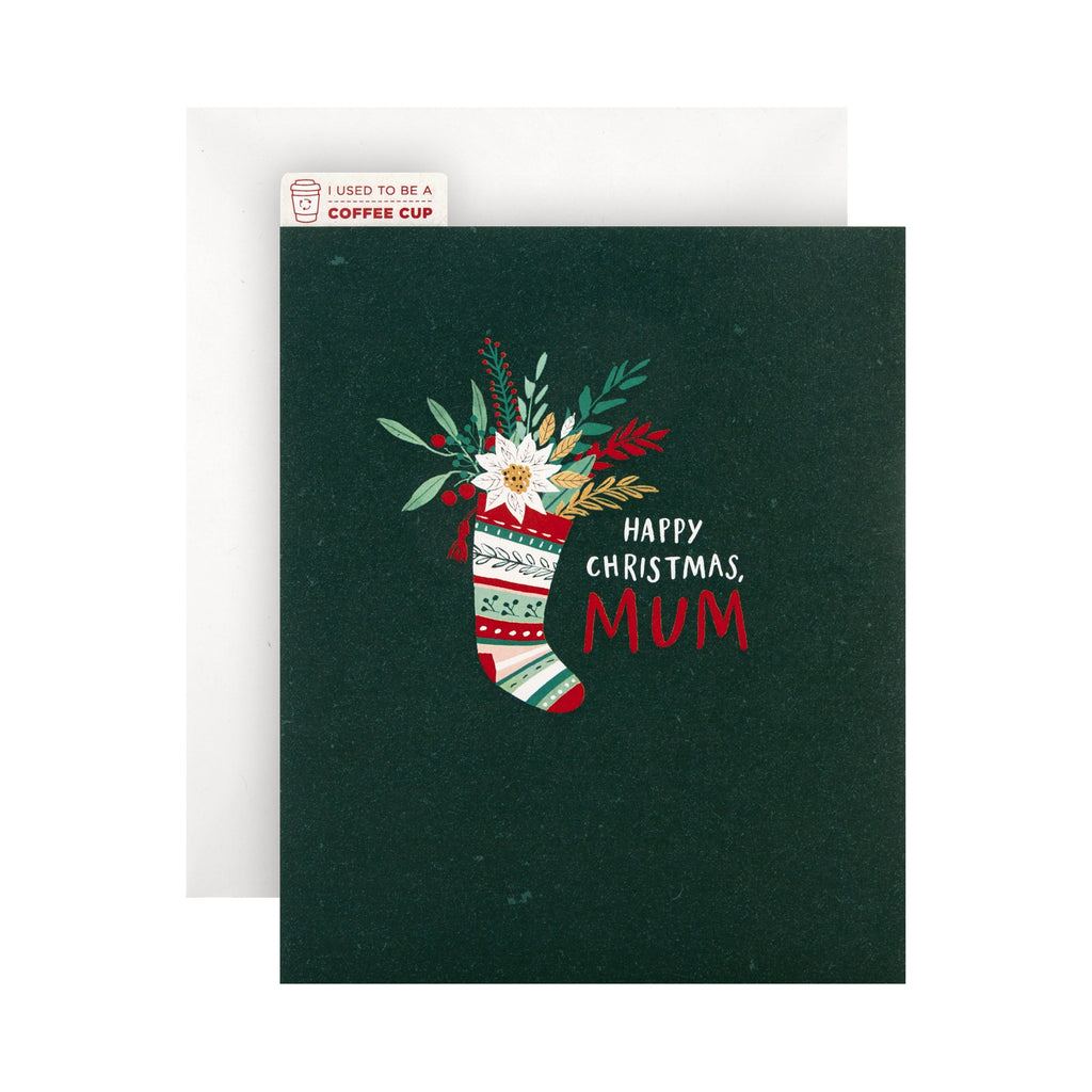 Christmas Card for Mum - Contemporary Croppers CupCycled™ Floral Design