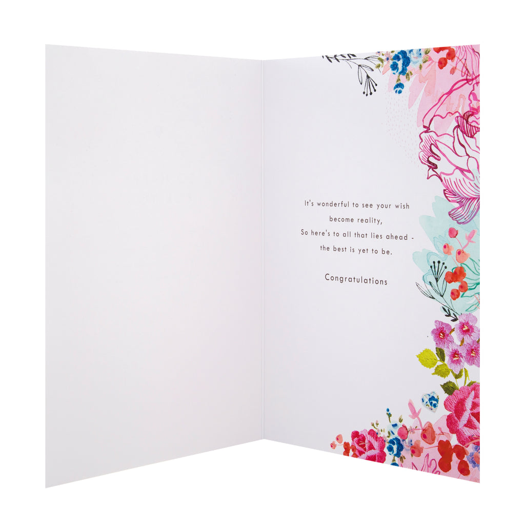 General Congratulations Card - Contemporary Floral Design with Special Verse