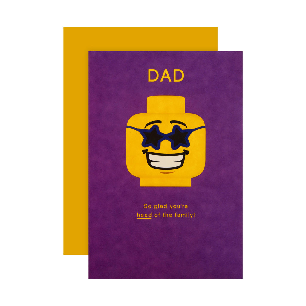 Father's Day Card for Dad - Lego Head Design