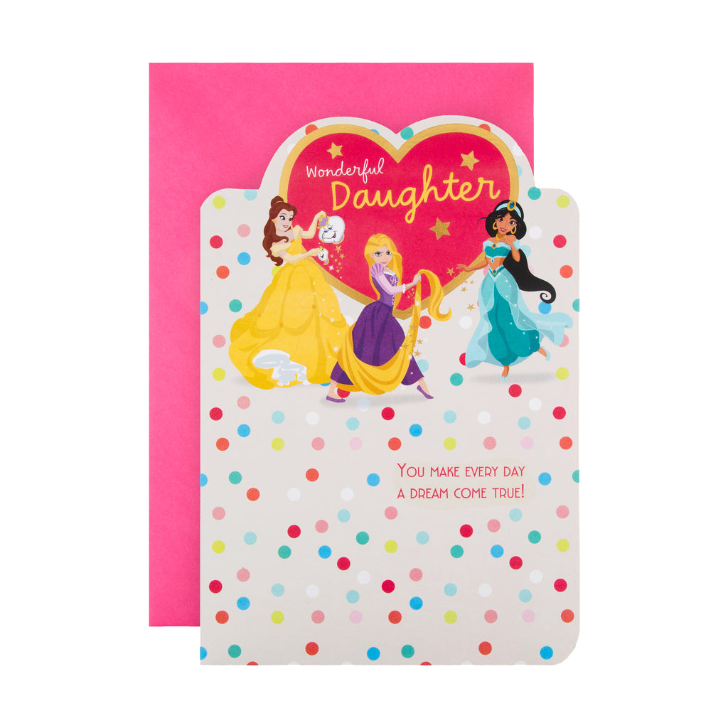 Birthday Card for Daughter - Fun Disney Princess Design
