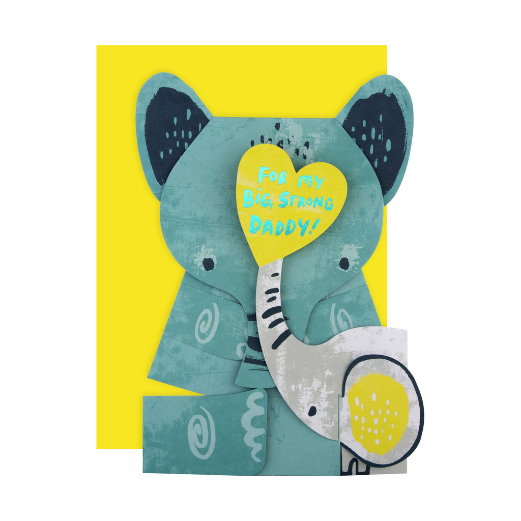 Father's Day Card for Daddy - Cute Pop-up Elephant Design