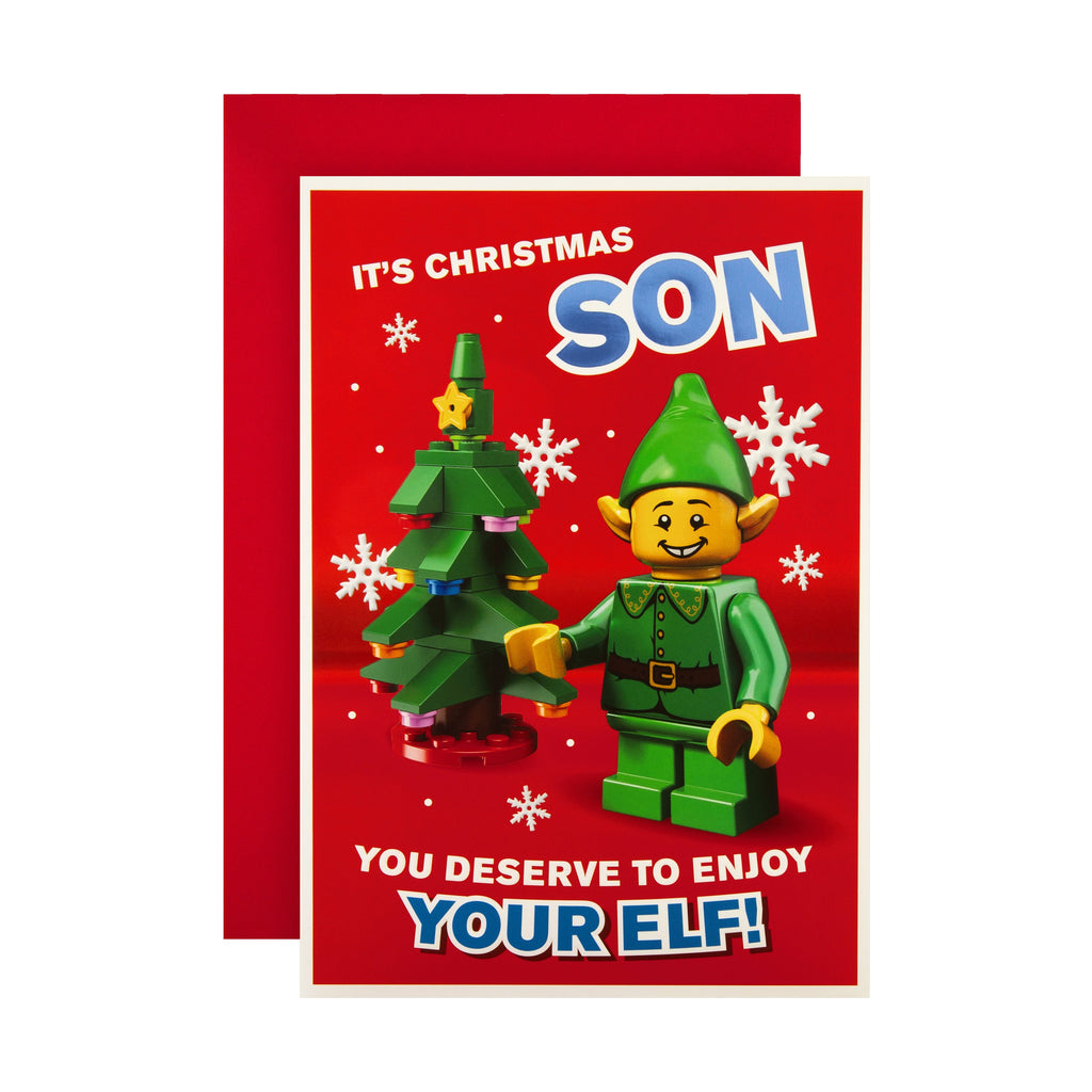 Christmas Card for Son - Fun Lego Design