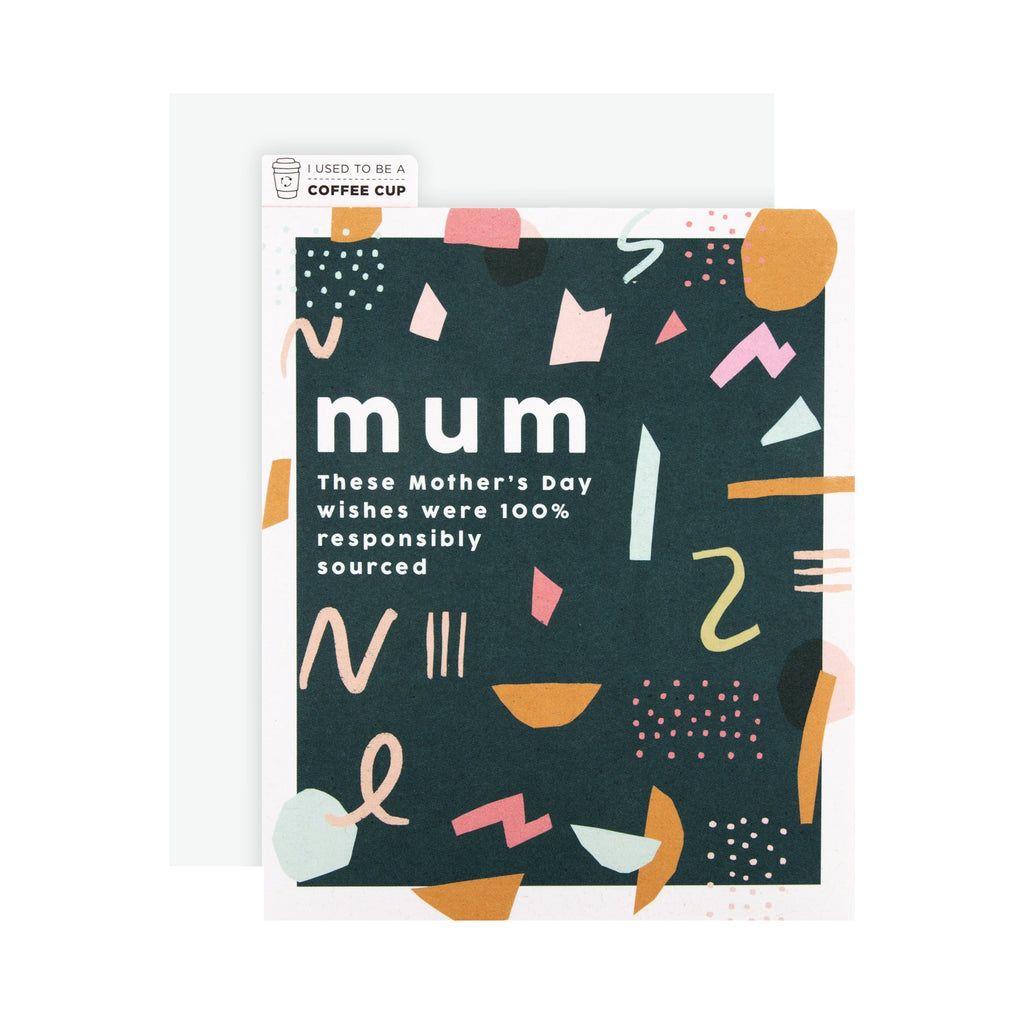 Mother's Day Card for Mum - CupCycled™ Contemporary Text Based Design