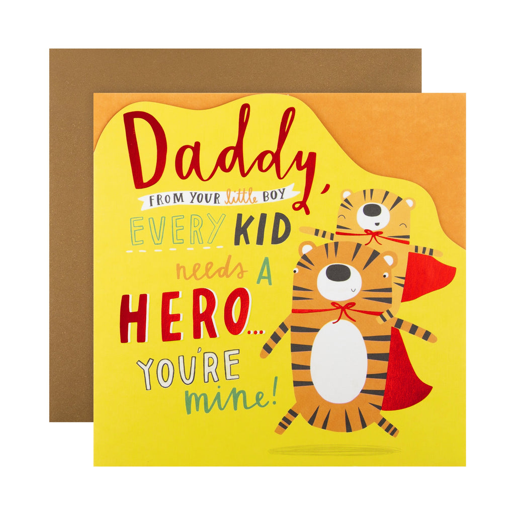 Father's Day Card for Daddy from Little Boy - Quirky Illustrated Design