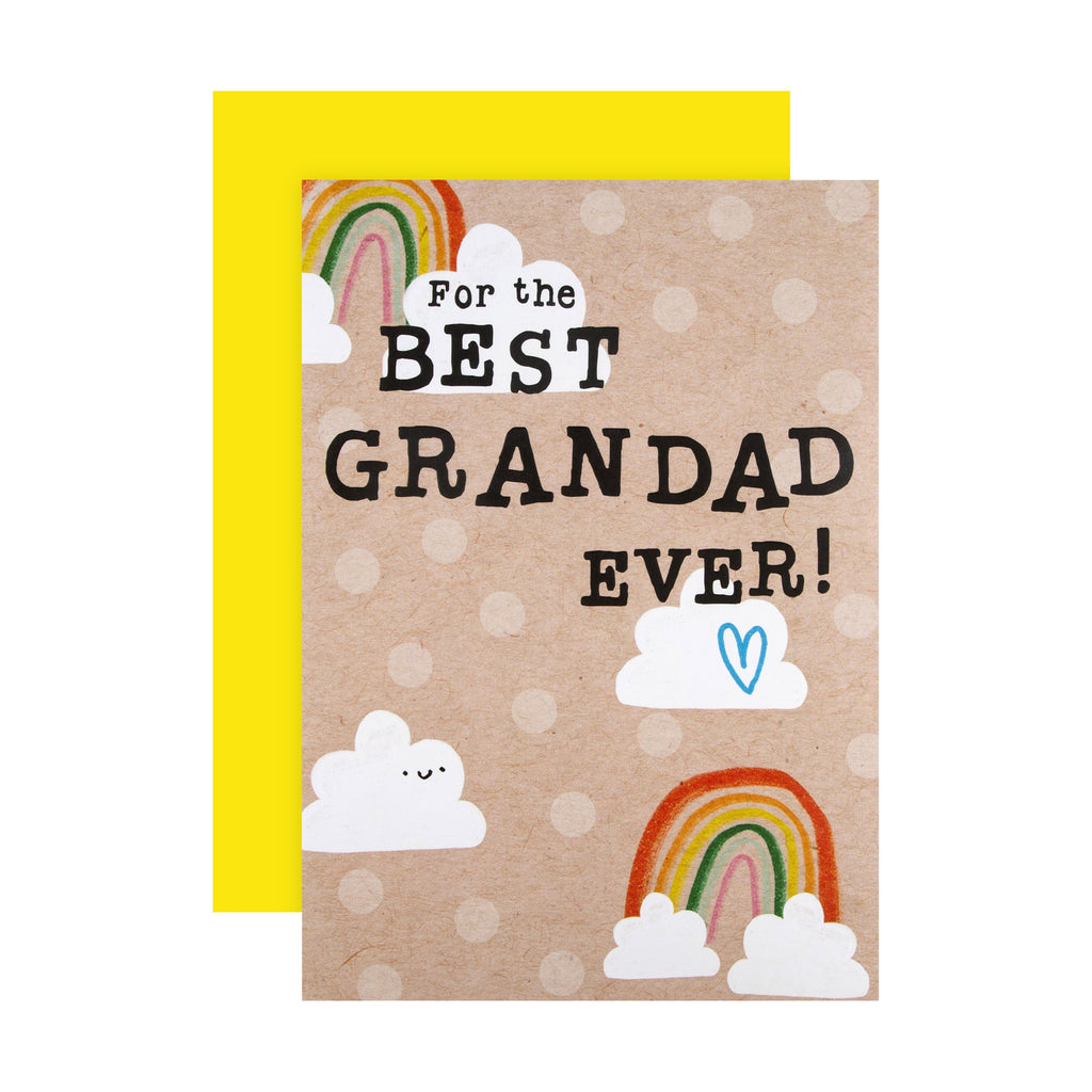 Father's Day Card for Grandad - Colour-in Banner Design