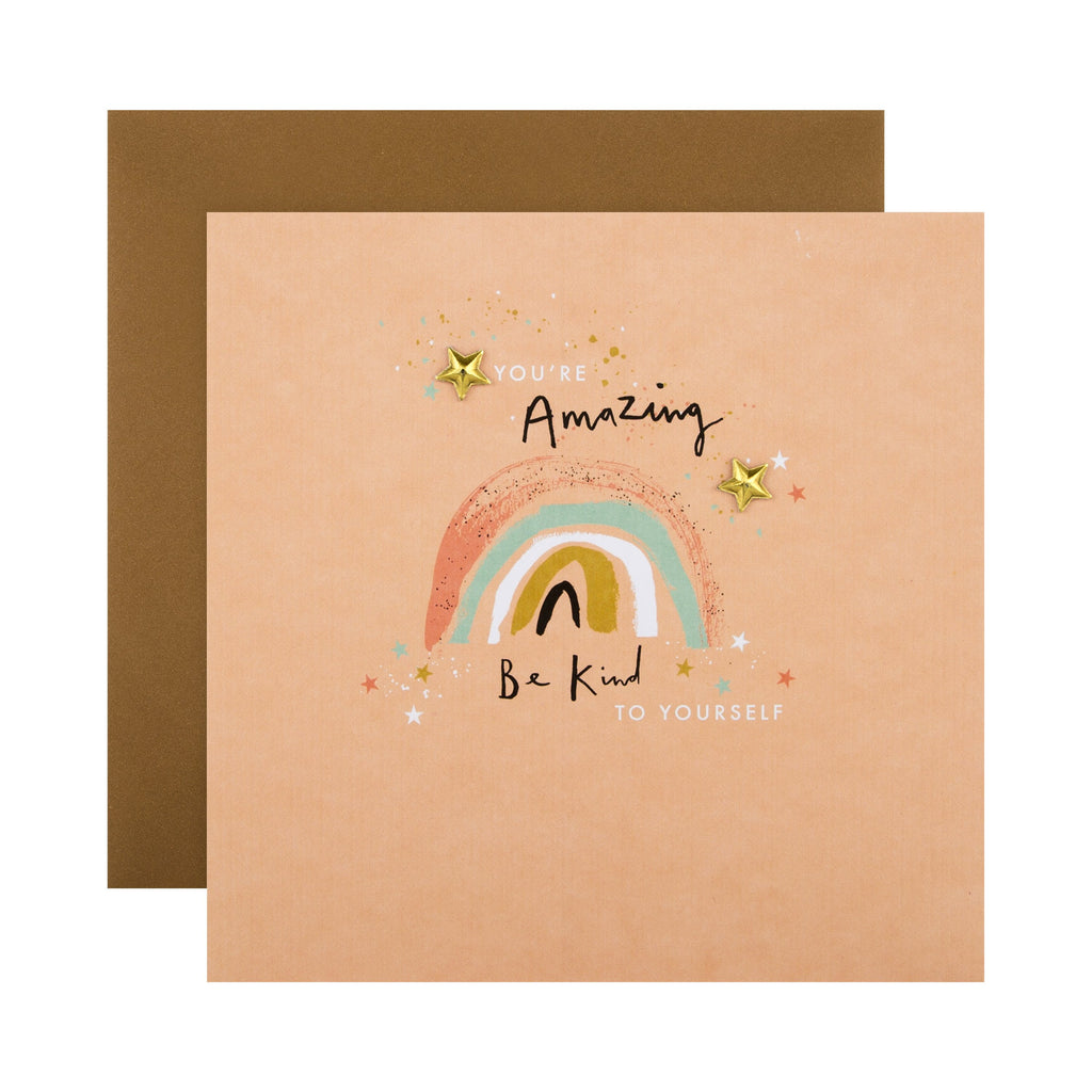Any Occasion Card - Cute Uplifting Illustrated Design with Recyclable Charms