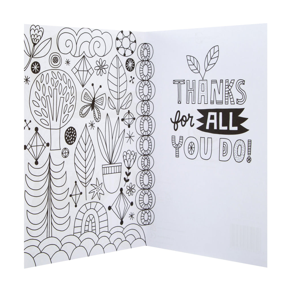 Kids' Thank You Card - 'Colour-it-Yourself' Crayola Collection Design