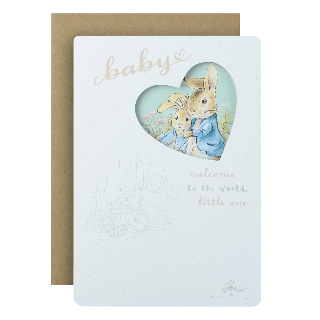 Birth Congratulations Card - Die-cut Peter Rabbit™ Design