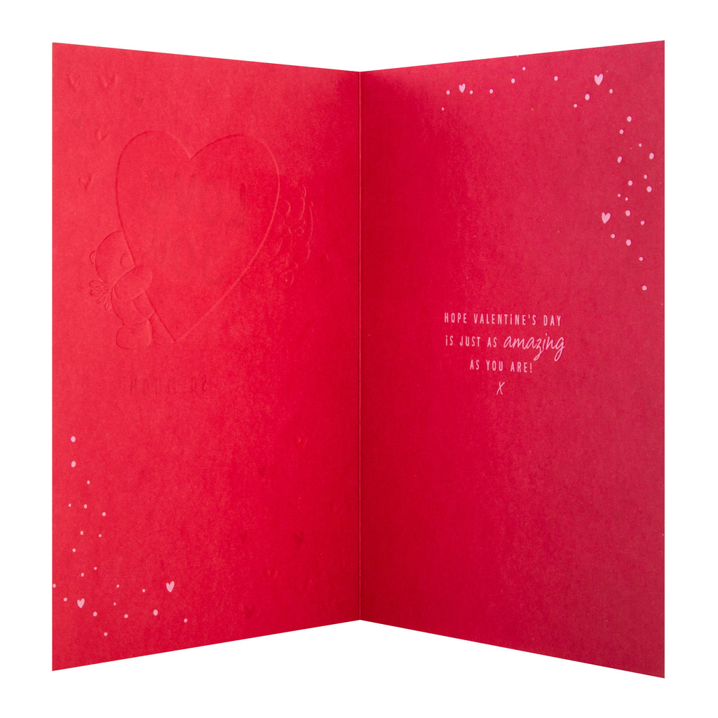 General Valentine's Day Card - Cute Forever Friends Design with Gold Foil