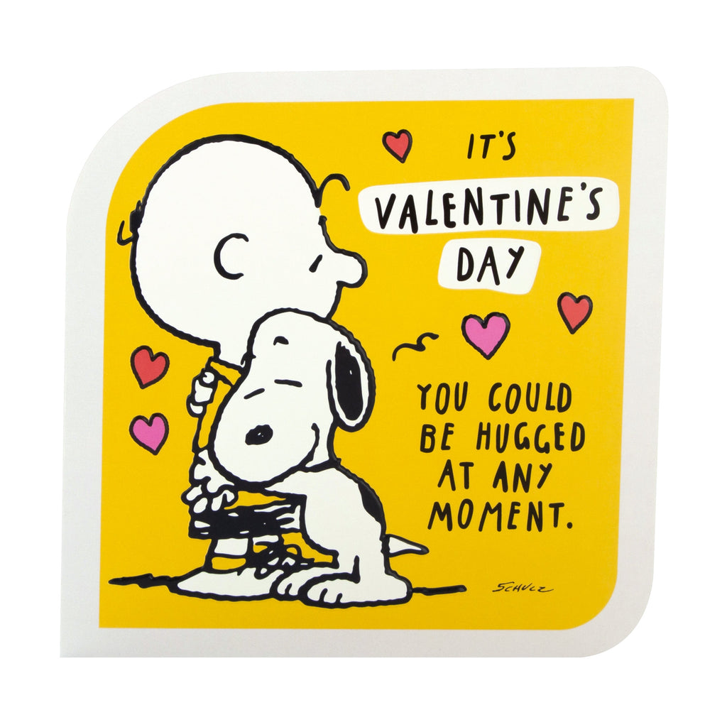 Valentine's Card for One I Love - Cute Peanuts Hug Design