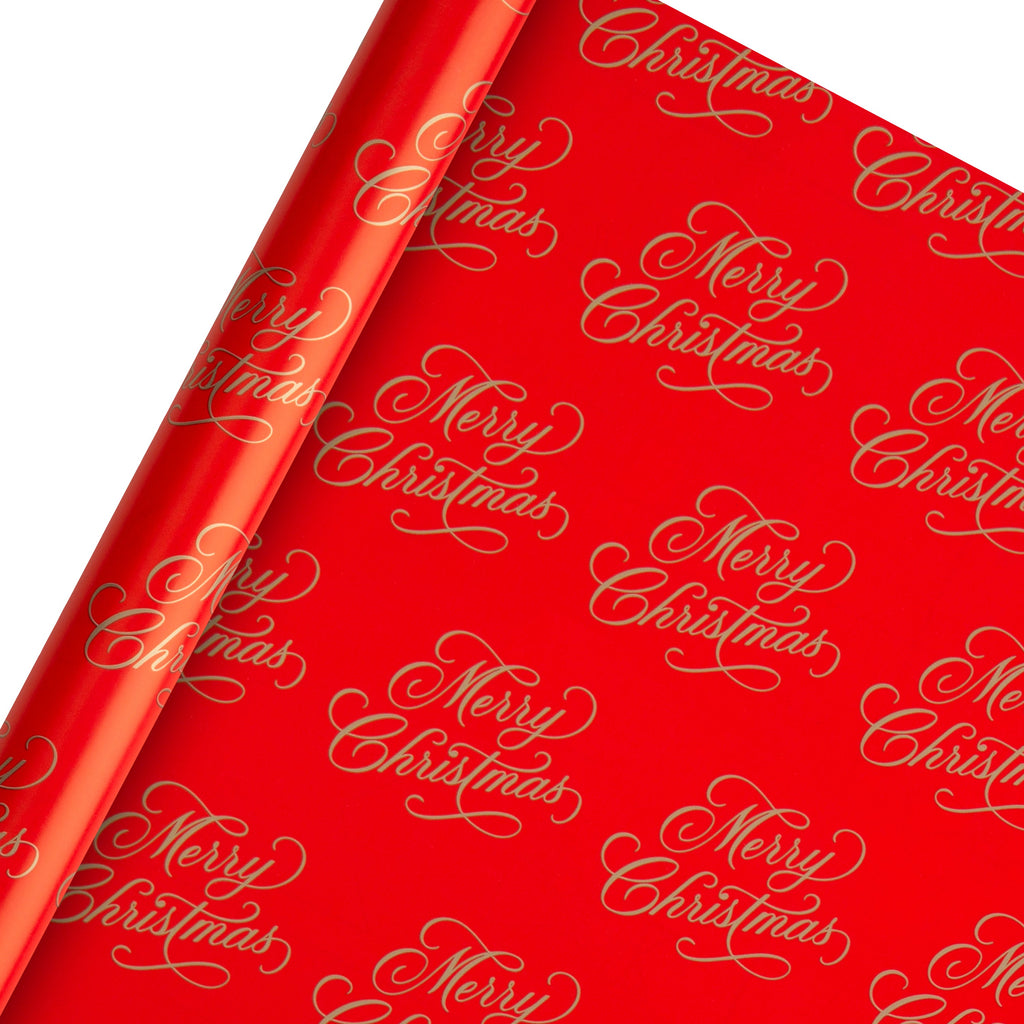 Christmas Wrapping Paper Multi-Roll Pack - 3 Bright Red Rolls