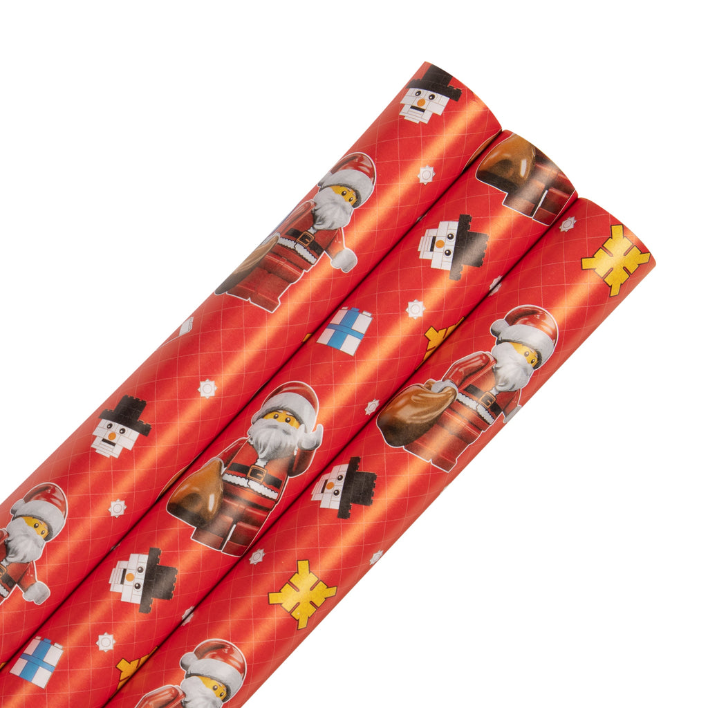 Christmas Wrapping Paper Multi-Roll Pack - 3 Rolls in 1 Lego Design