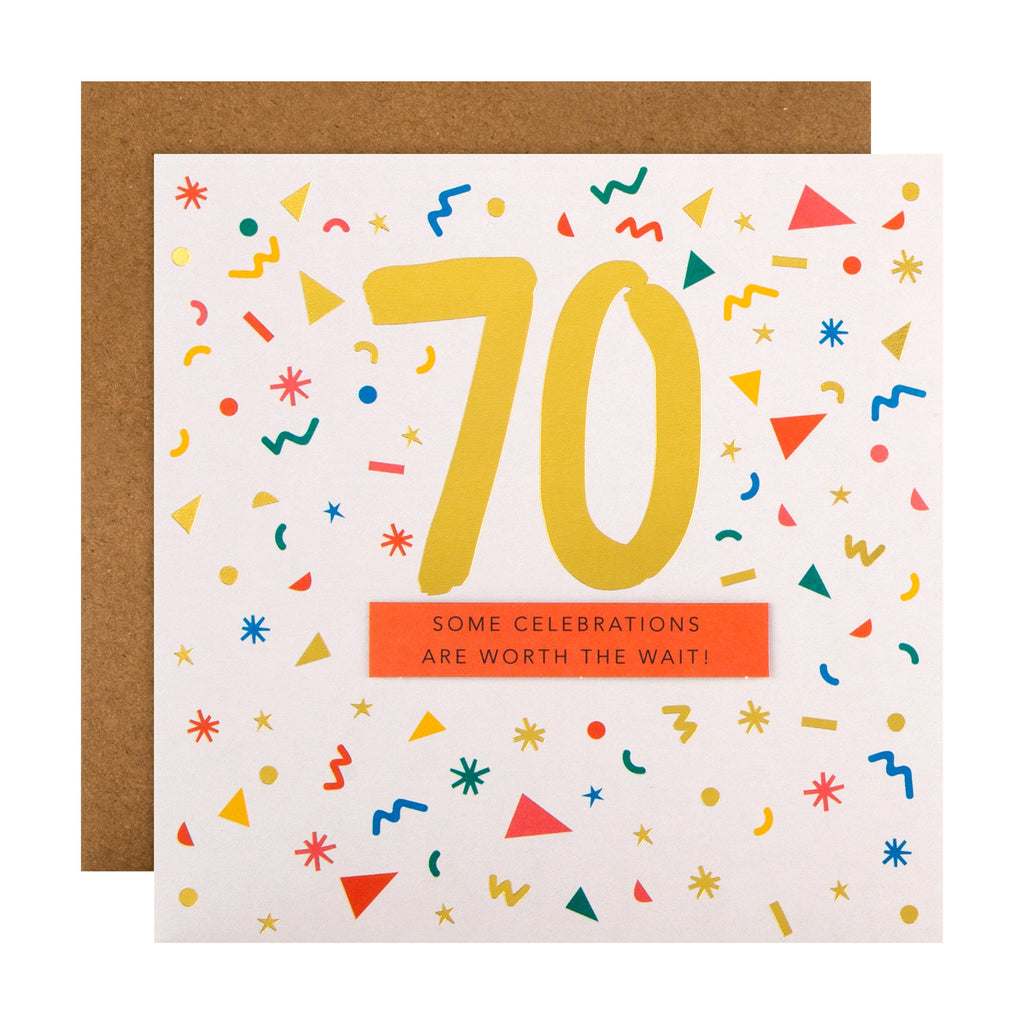 70th Birthday Card - Contemporary Design with 3D Add On