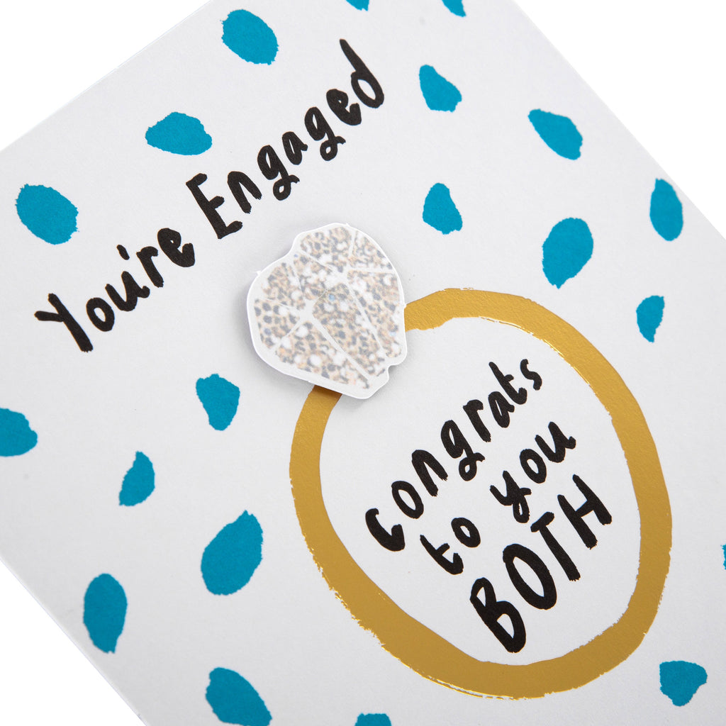 Engagement Congratulations Card - Contemporary Illustrated Design