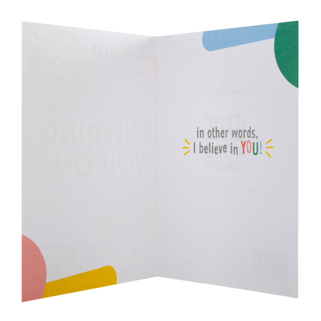 Little World Changers™️ Good Luck Card for Kids -  Fun Text Based Design