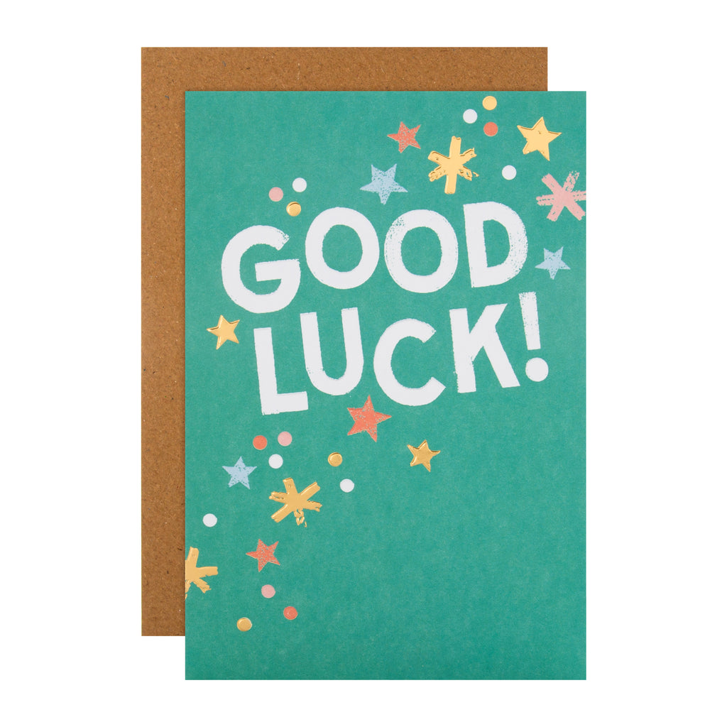 Little World Changers™️ Good Luck Card for Kids -  Contemporary Text Based Design