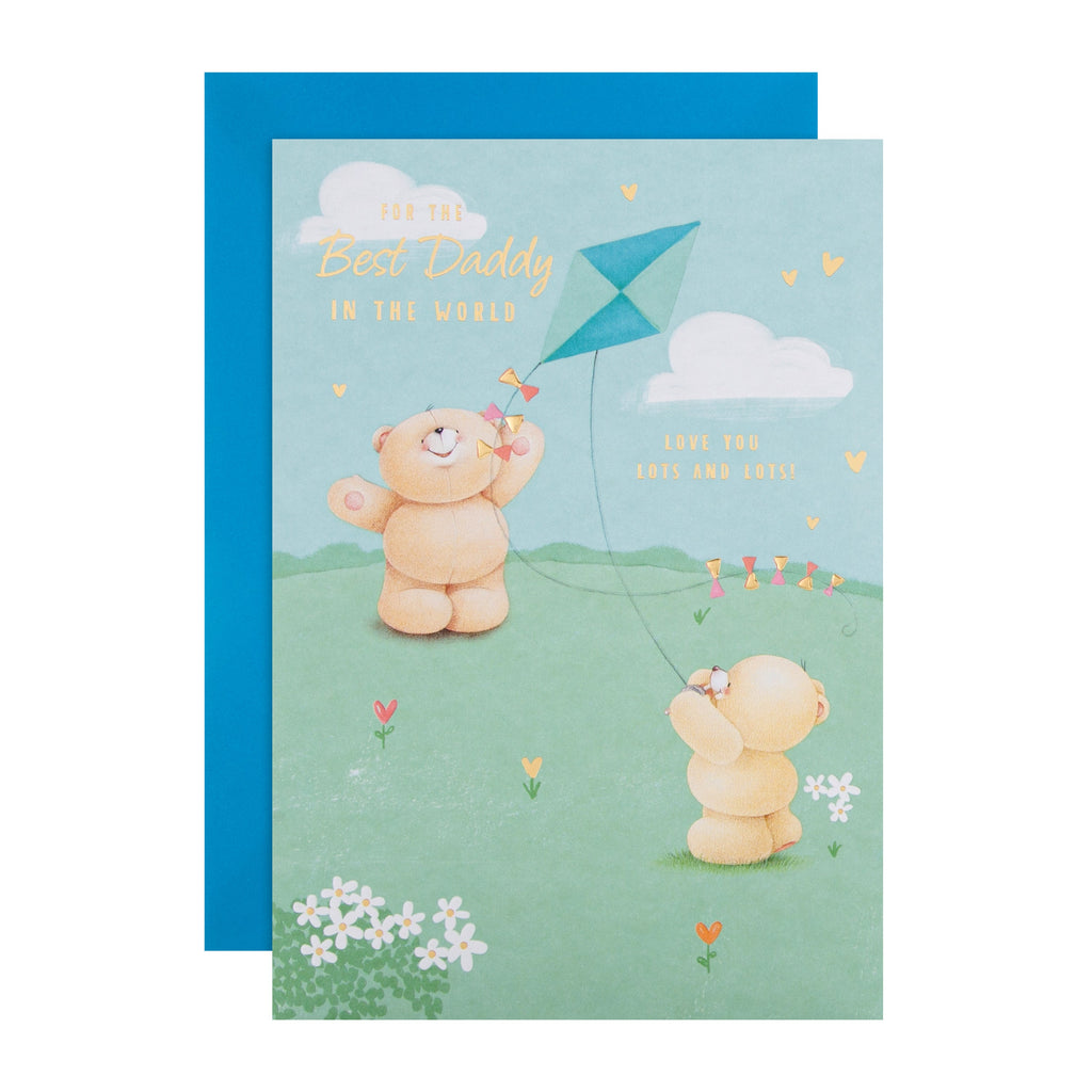 Father's Day Card for Daddy - Cute 'Forever Friends' Design with Gold Foil