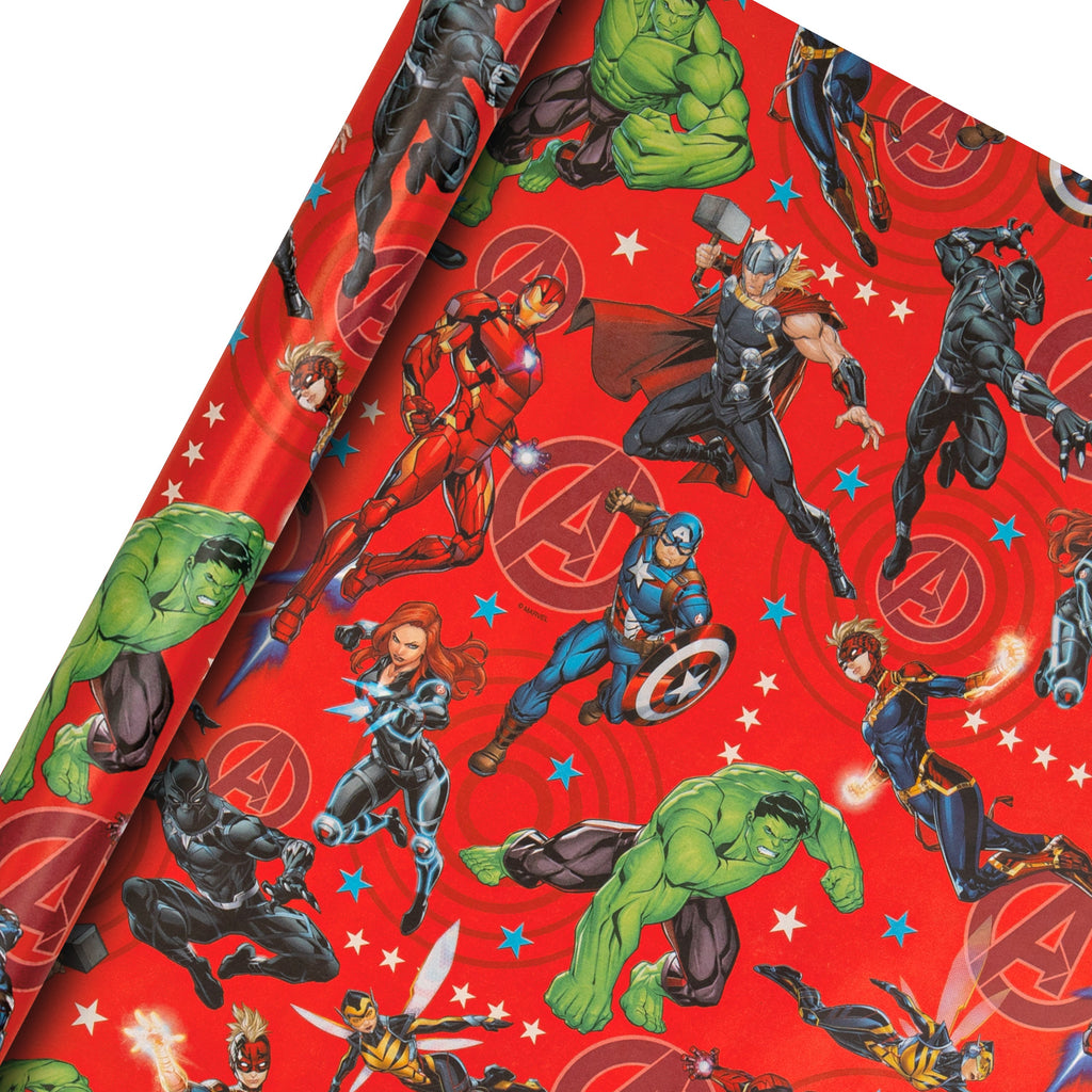2M Any Occasion Wrapping Paper - Red Marvel Avengers Design