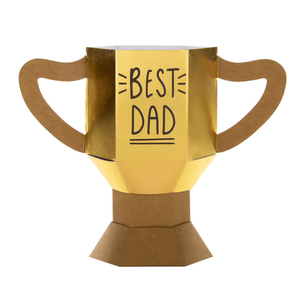 Birthday Card for Dad - 3D 'Best Dad' Trophy Design
