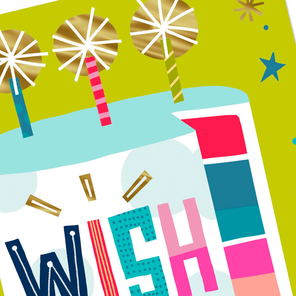Video Greetings General Birthday Card - 'Wish Big' Cake Design