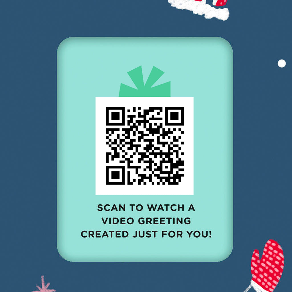 Video Greetings General Christmas Card - Hats and Mittons Design