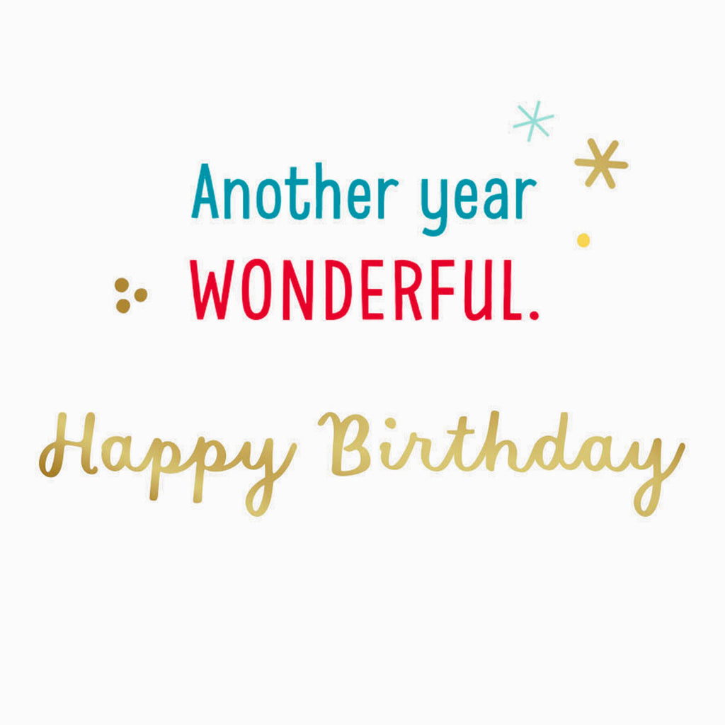 Video Greetings General Birthday Card - 'Another Wonderful Year' Design