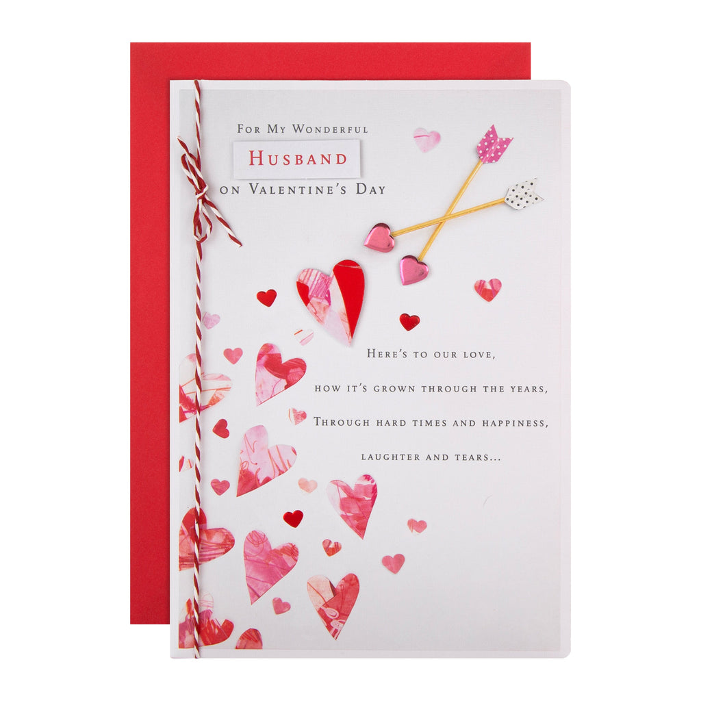 Valentine's Day Card for Husband - Traditional Heart and Arrows Design