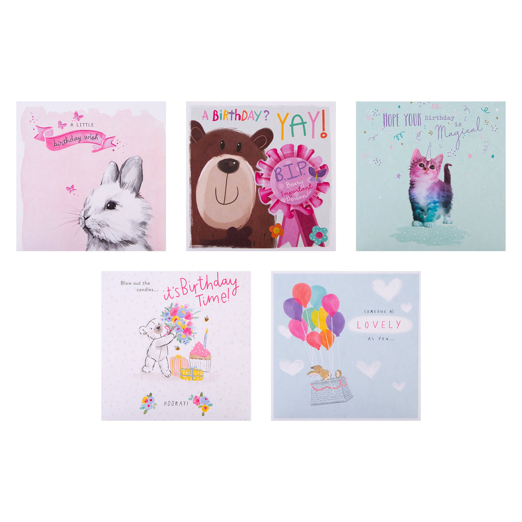Birthday Cards -Multipack of 20 in 20 Cute Characters Designs