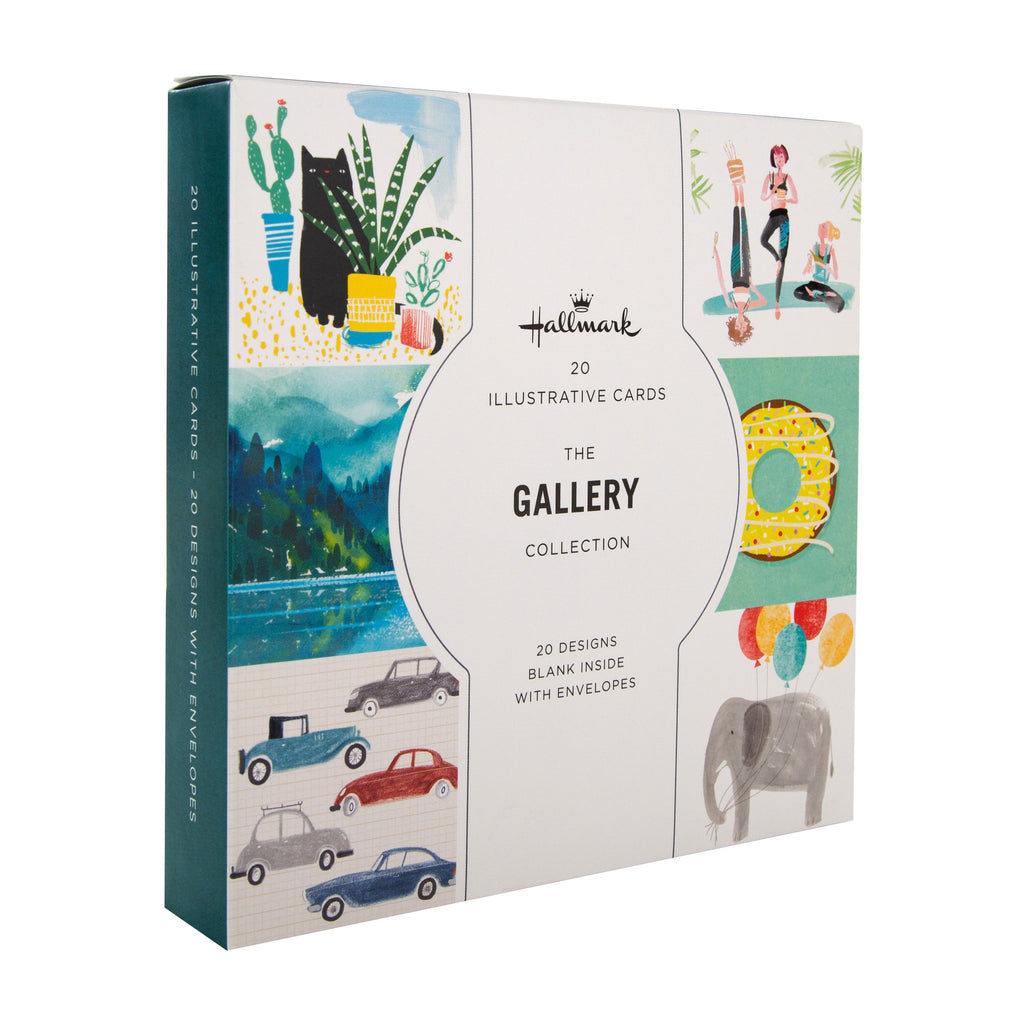 Gallery Blank Illustrated Cards - Multipack of 20 in 20 Contemporary Designs