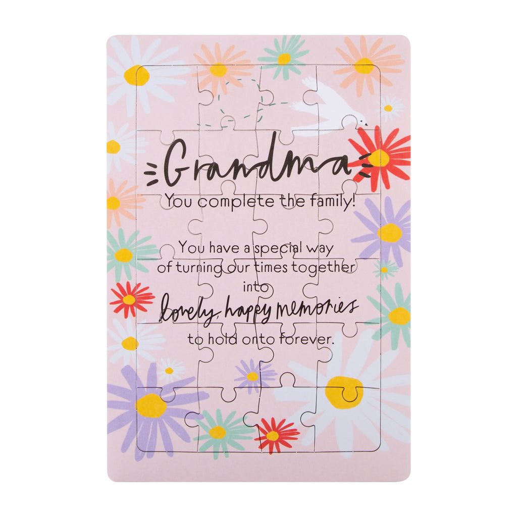 Mother's Day Card for Grandma - Jigsaw Puzzle Activity 