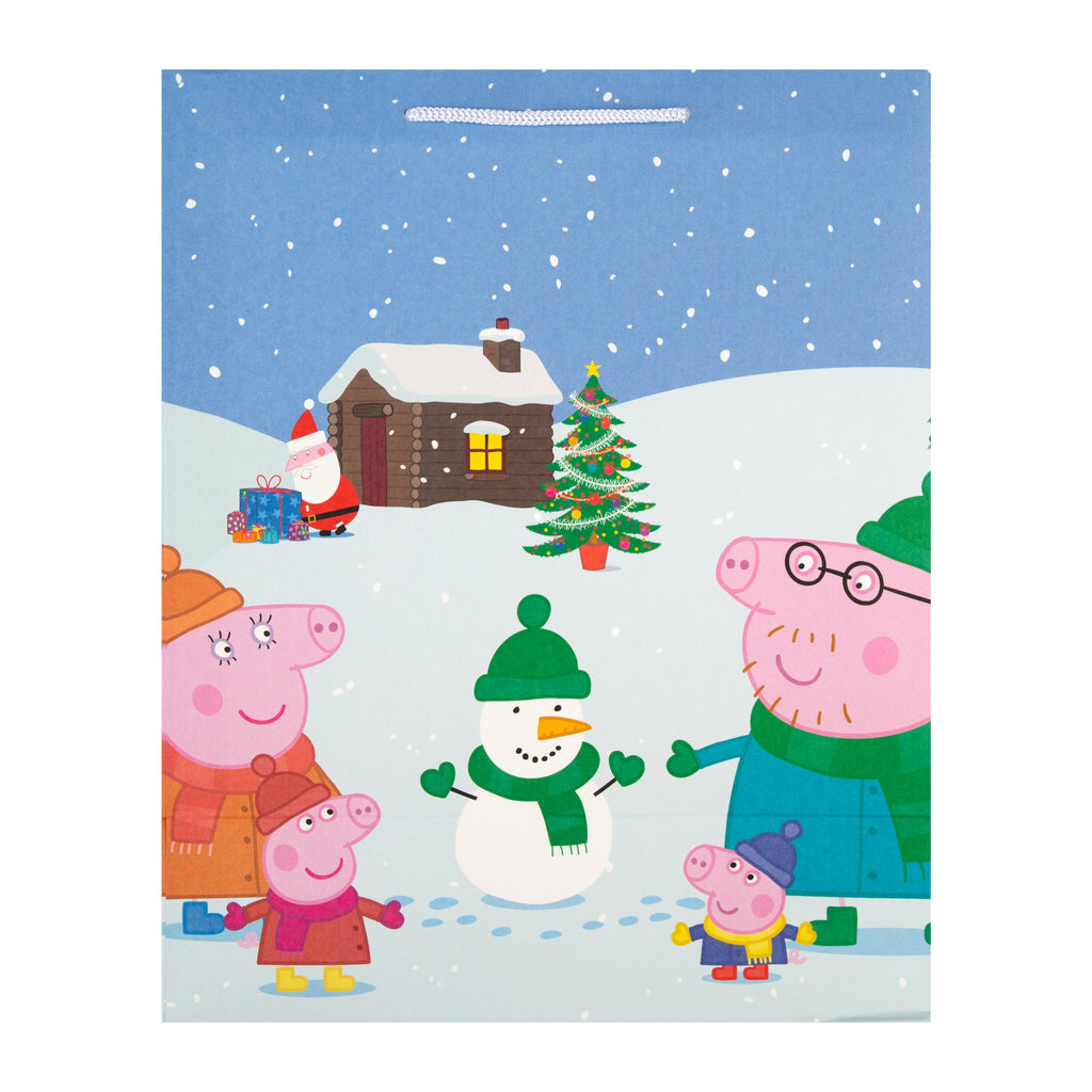 Large Christmas Gift Bag - Peppa Pig and Family Design 