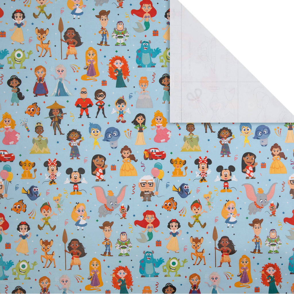 2M Any Occasion Wrapping Paper - Blue Disney 100 Design