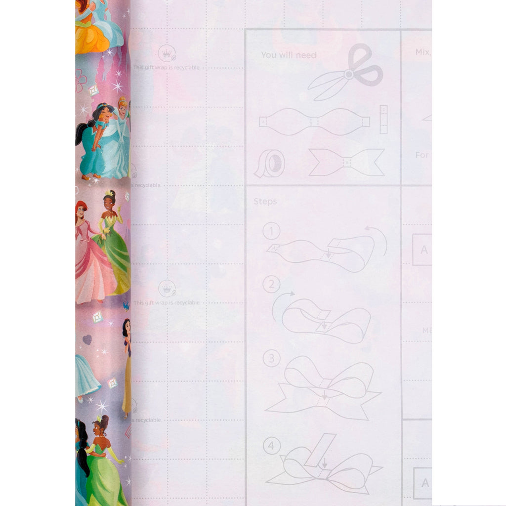 2M Any Occasion Wrapping Paper - Pink Disney Princesses Design