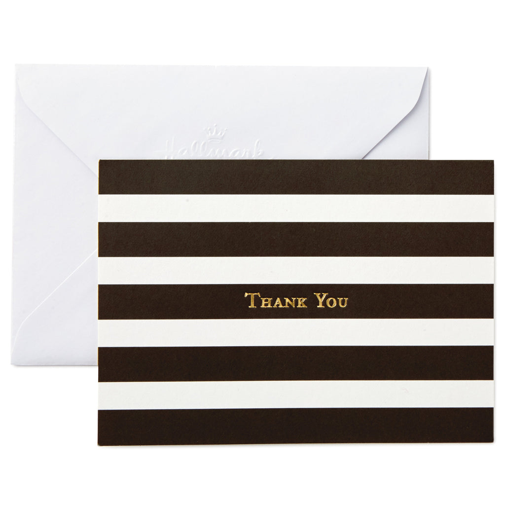 Thank You Note Cards - Pack of 40 in 1 Modern Striped Design