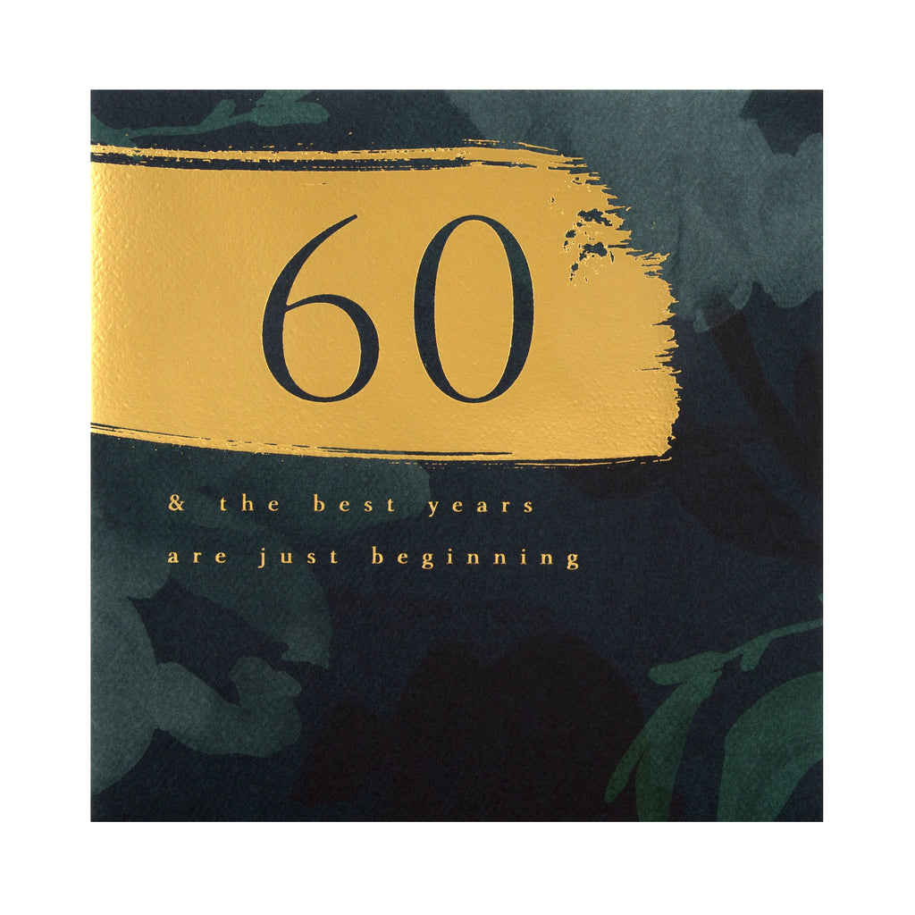 60th Birthday Card - Classic Text Based Design