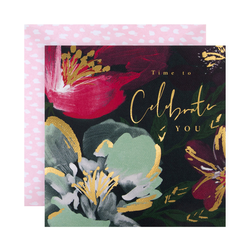 General Birthday Card - Classic Floral Design