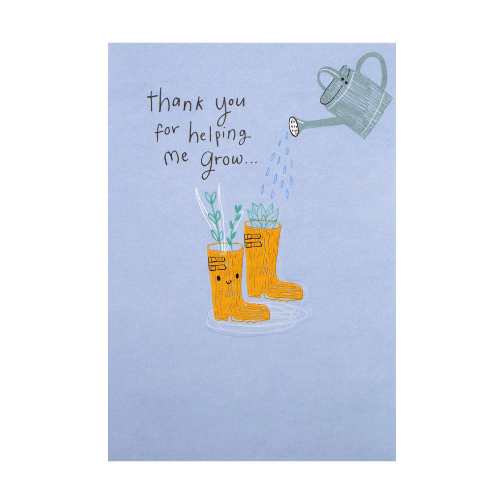 Heartfelt Thank You Card - Cute 'State of Kind' Embossed Wellingtons Design