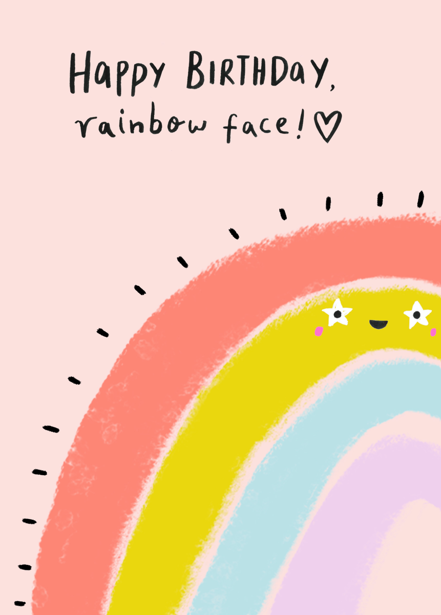 Personalised Rainbow Happy Birthday Card Hallmark