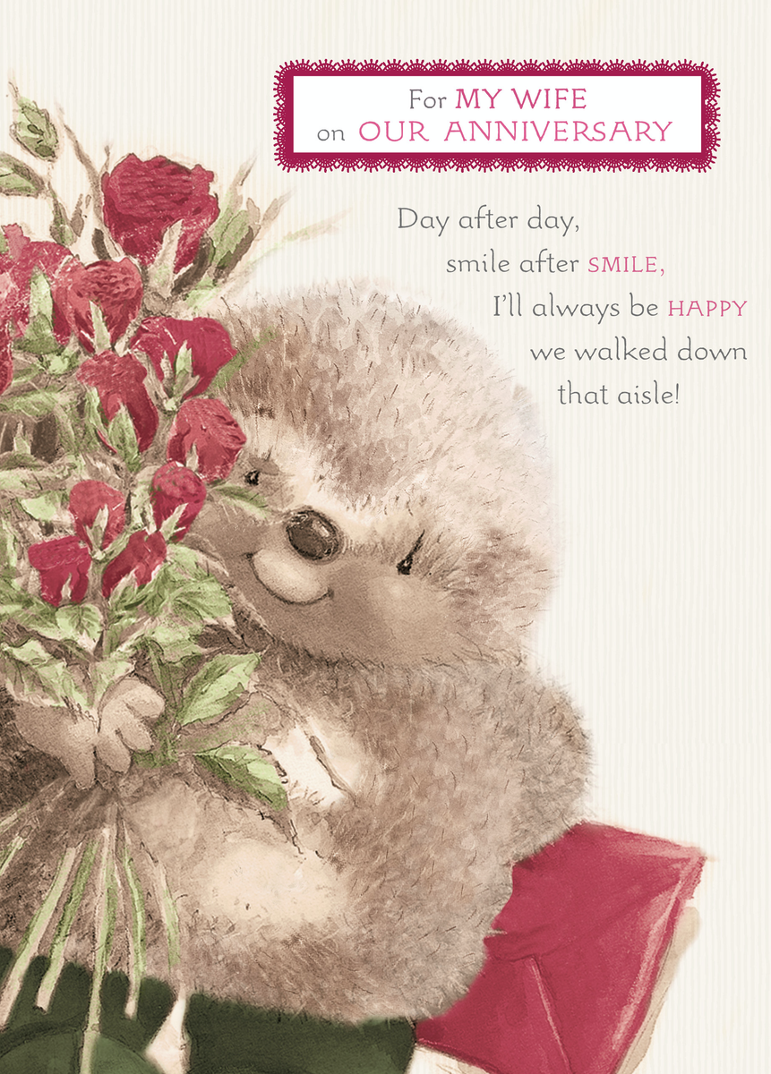 Personalised Cute Wife Anniversary Card – Hallmark