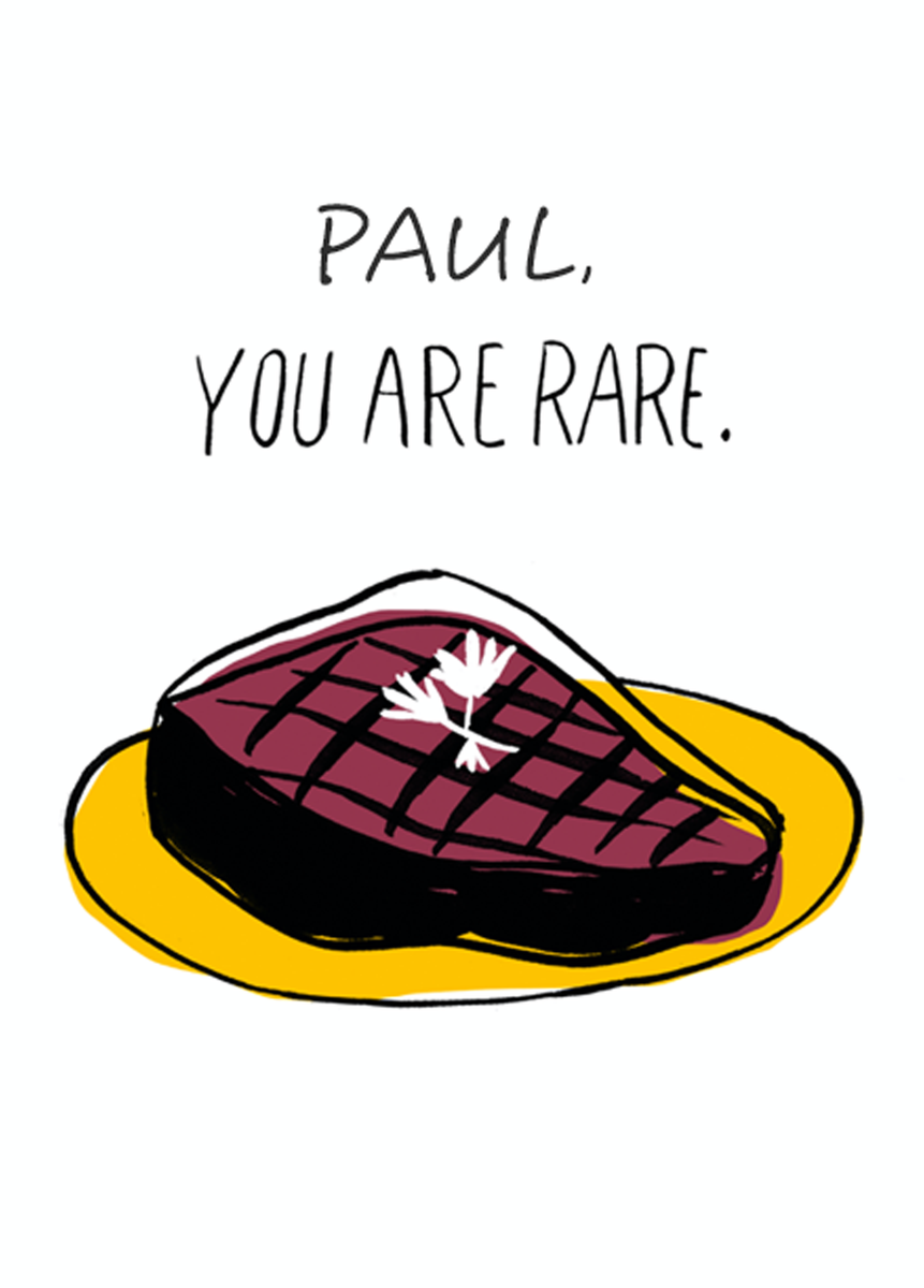 Personalised You Are Rare Steak Birthday Card – Hallmark
