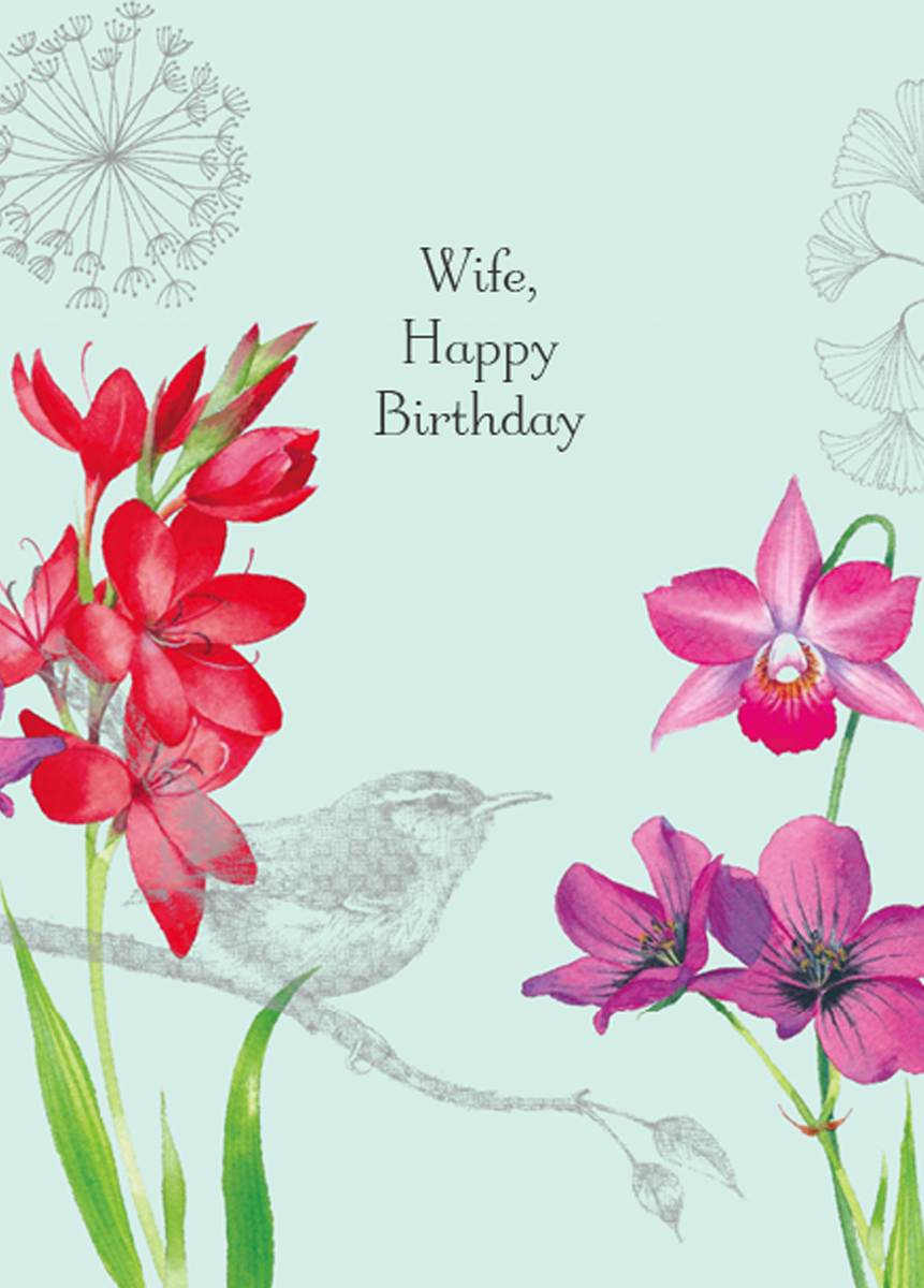 Personalised For Wife Classic Floral Pattern Card – Hallmark