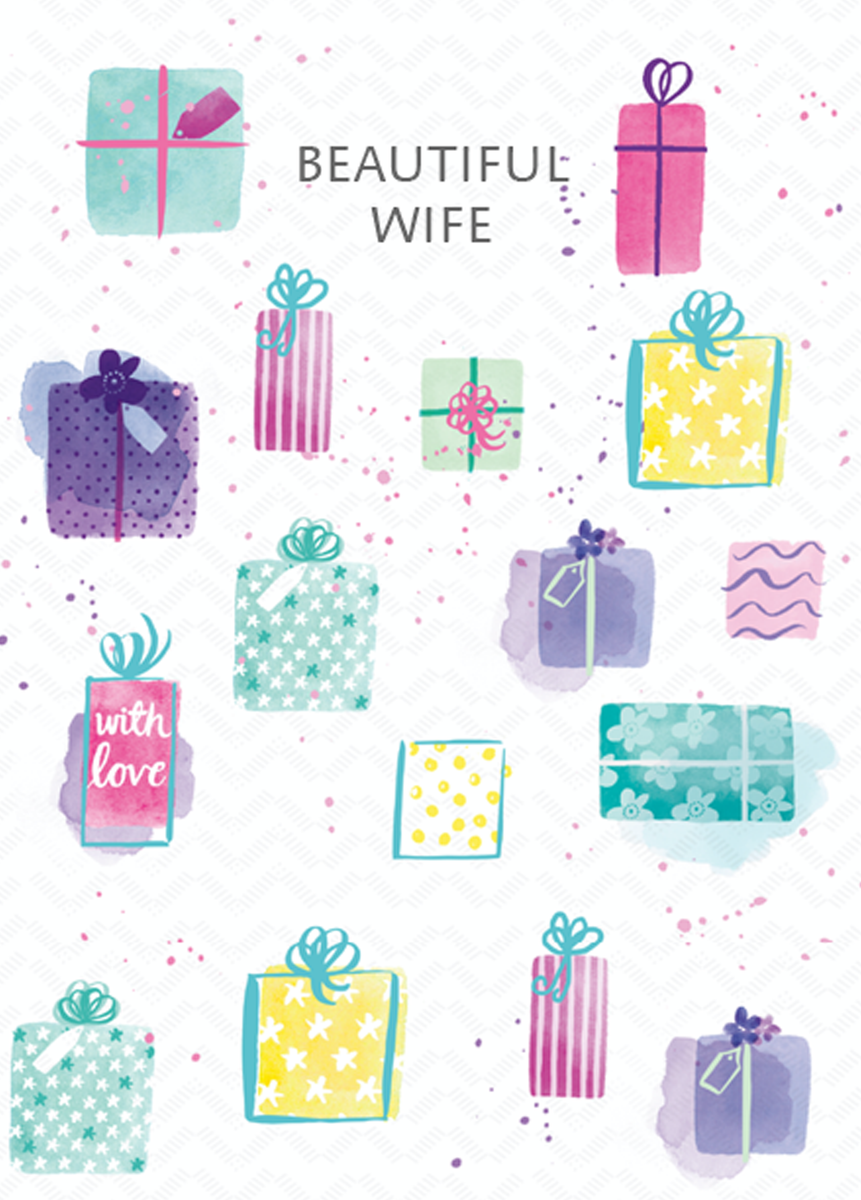 Personalised Gift Box Presents Wife Card – Hallmark